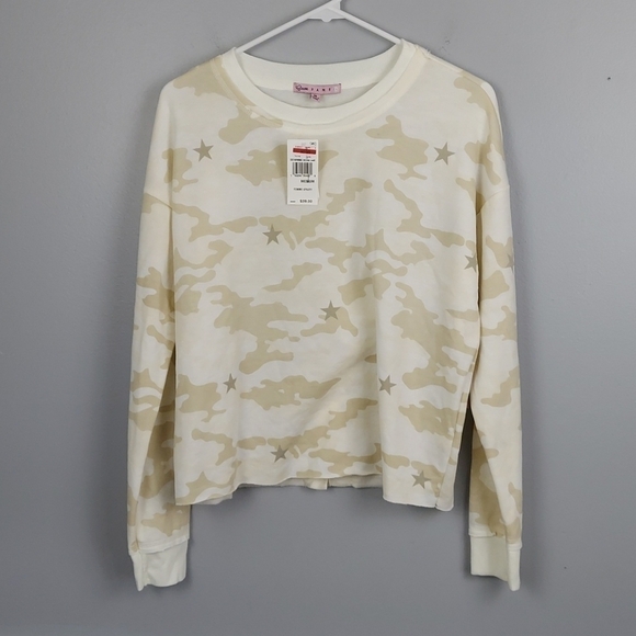 NWT Light Camo Print With Stars Sweatshirt, M - Picture 1 of 4